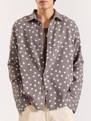 Taupe Polka Dot Gauze Holiday Shirt